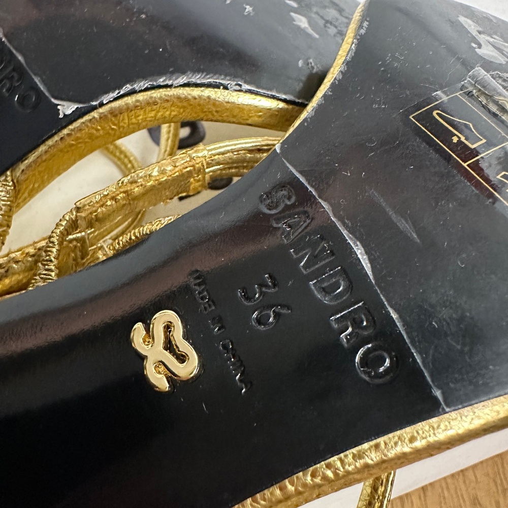 Faye Metallic Square Toe Strappy Slingback Sandals - Picture 6 of 7